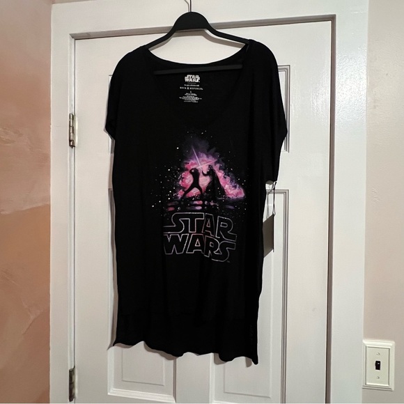 Star Wars Tops - #177 ROCK & REPUBLIC X STAR WARS RHINESTONE STONE BATTLE TUNIC TOP TEE LARGE NWT